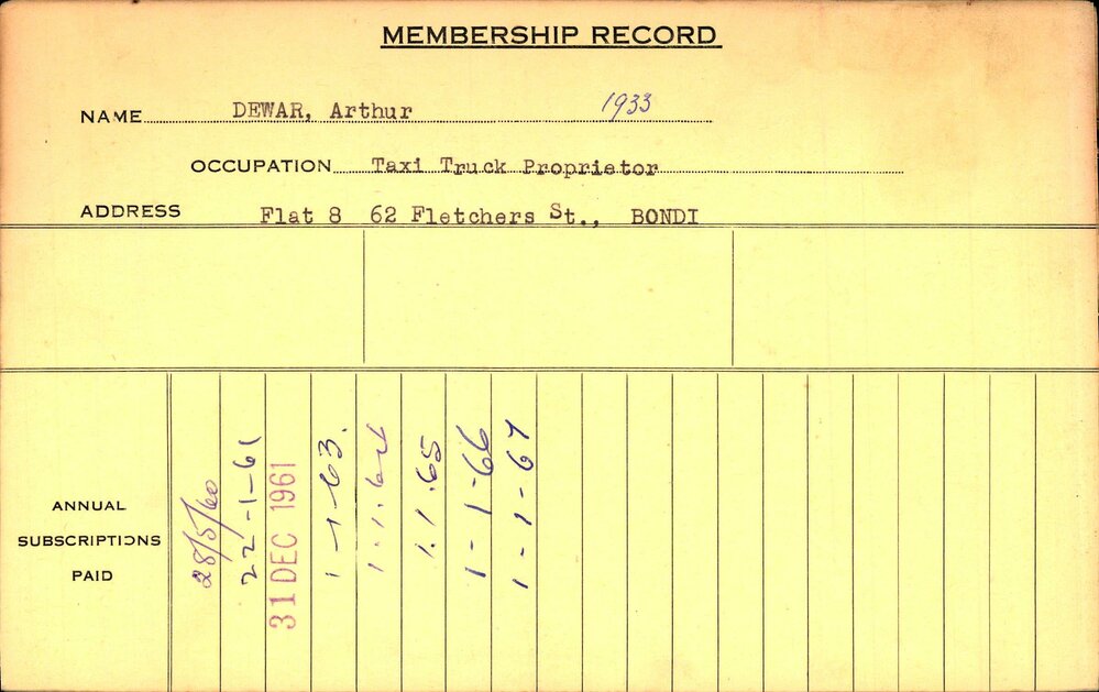 Members Records 1960-1967
