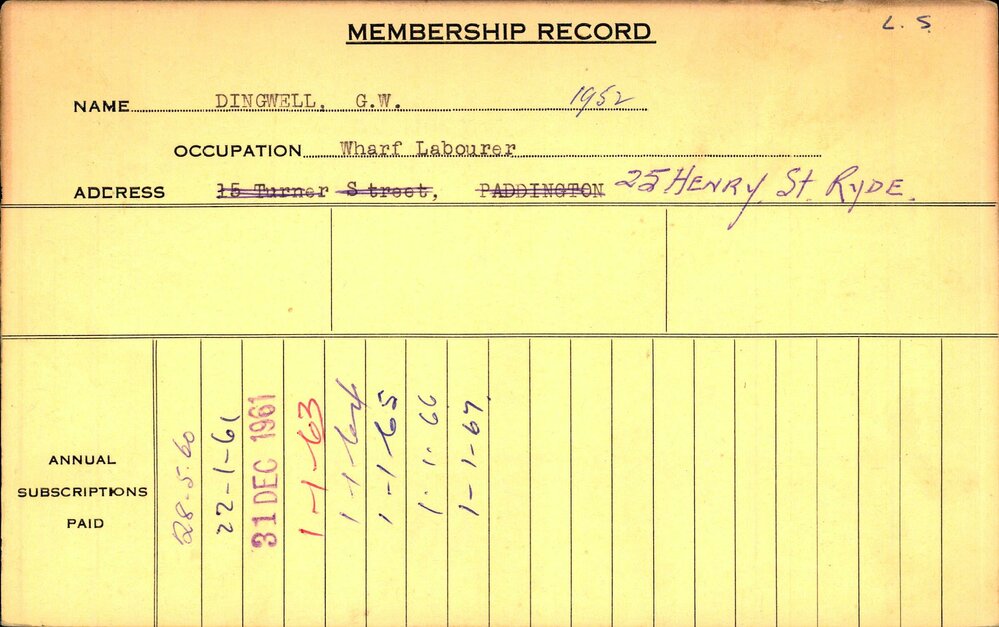 Members Records 1960-1967