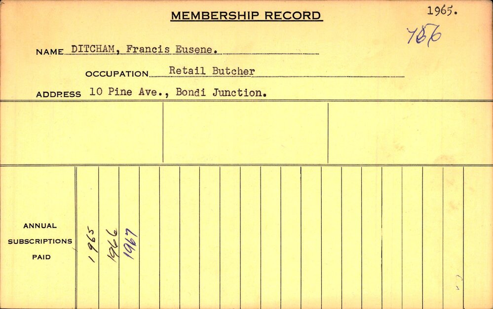 Members Records 1960-1967