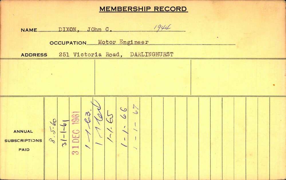 Members Records 1960-1967