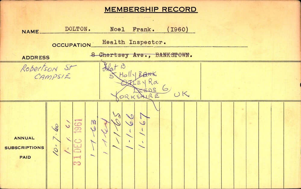 Members Records 1960-1967