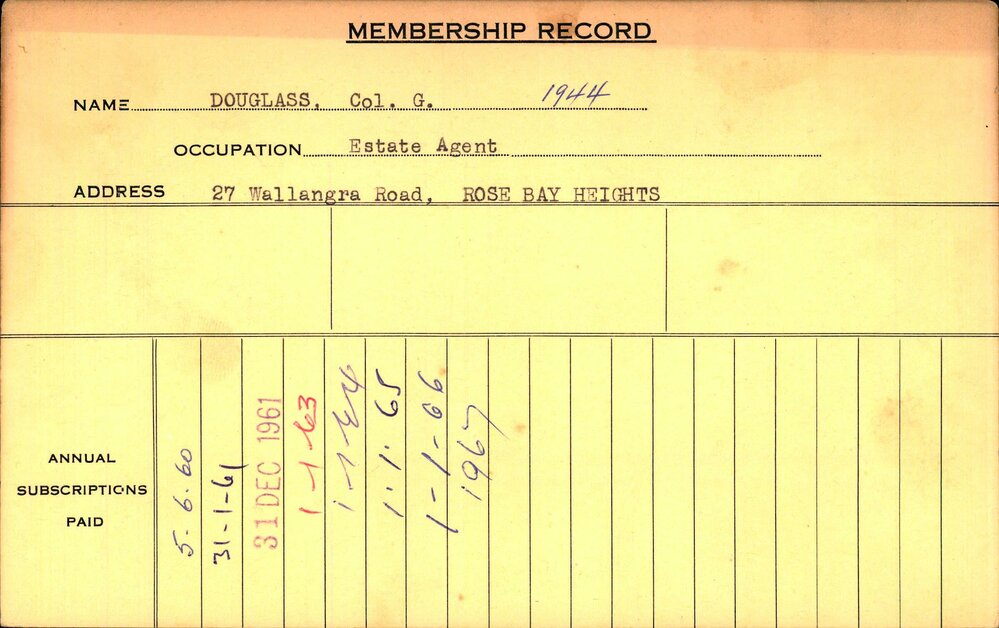 Members Records 1960-1967