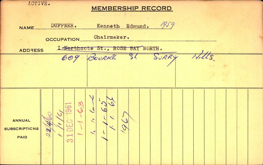 Members Records 1960-1967