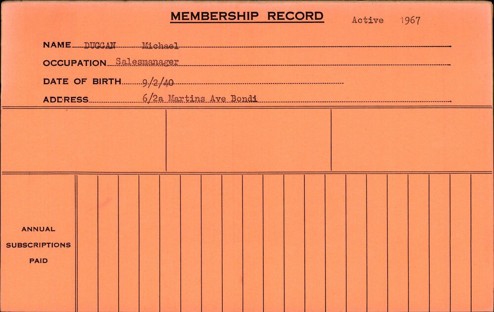 Members Records 1960-1967