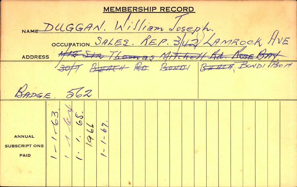 Members Records 1960-1967