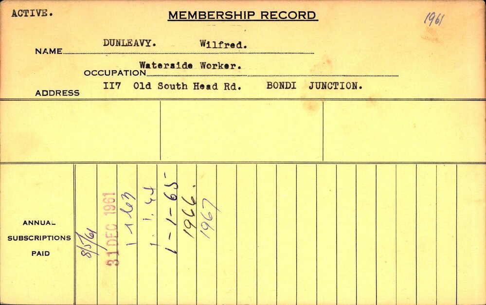 Members Records 1960-1967