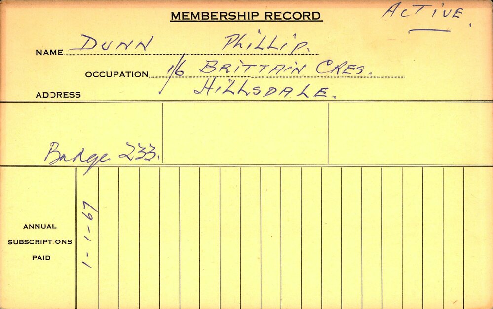 Members Records 1960-1967