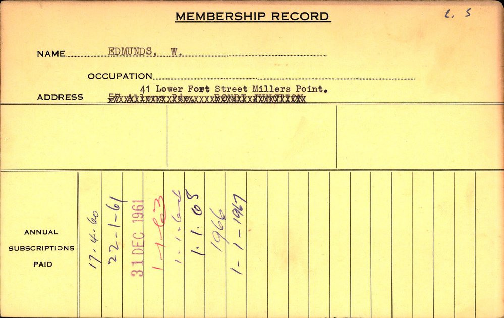 Members Records 1960-1967
