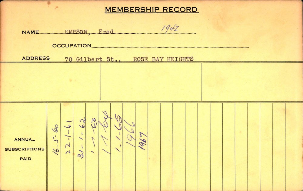 Members Records 1960-1967