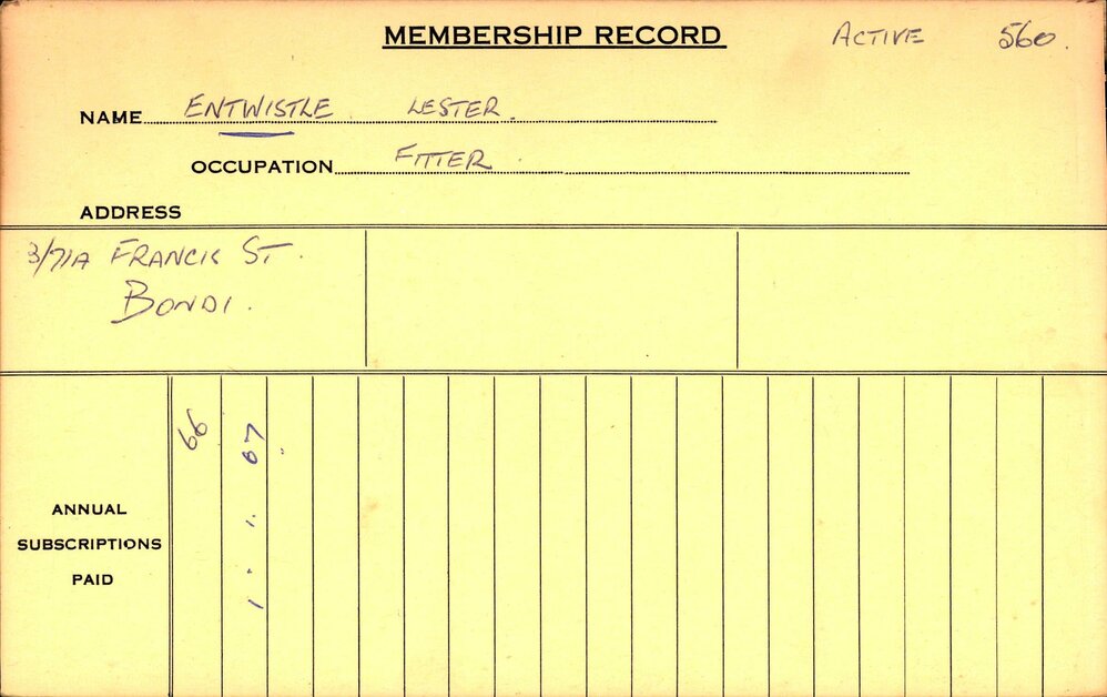 Members Records 1960-1967