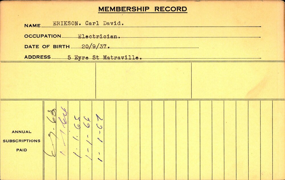 Members Records 1960-1967