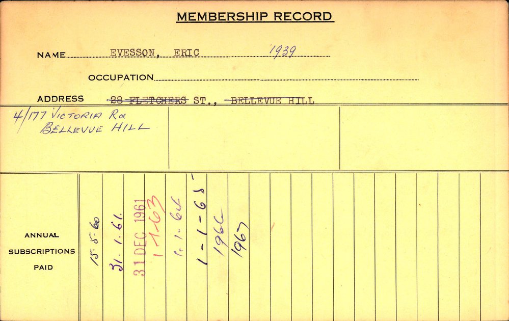 Members Records 1960-1967