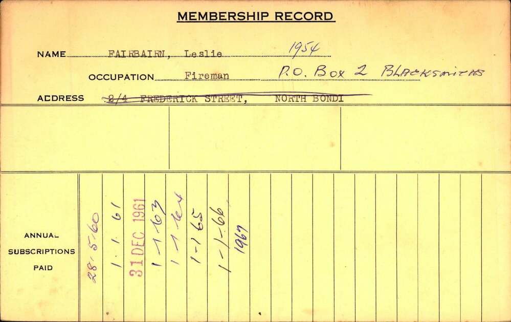 Members Records 1960-1967