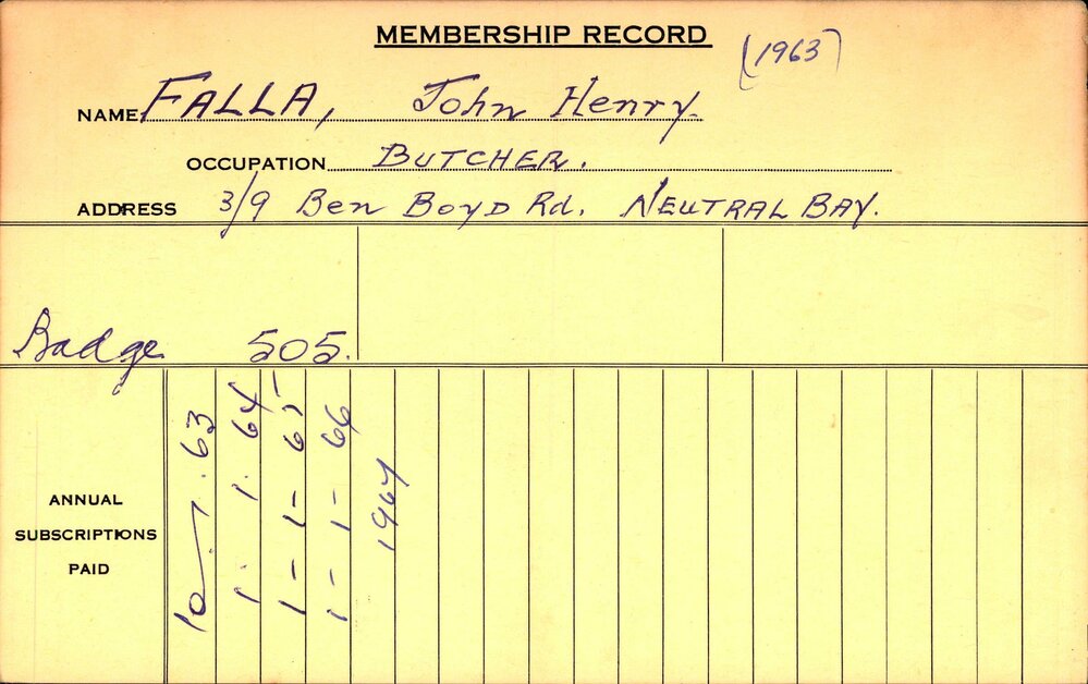 Members Records 1960-1967