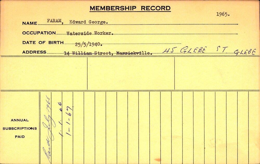 Members Records 1960-1967