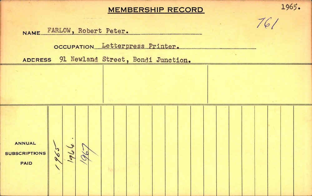Members Records 1960-1967