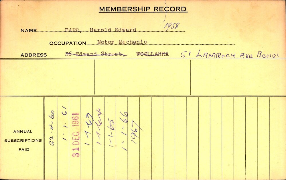 Members Records 1960-1967