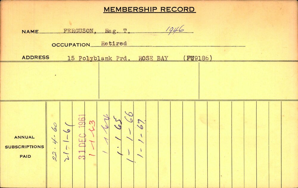 Members Records 1960-1967