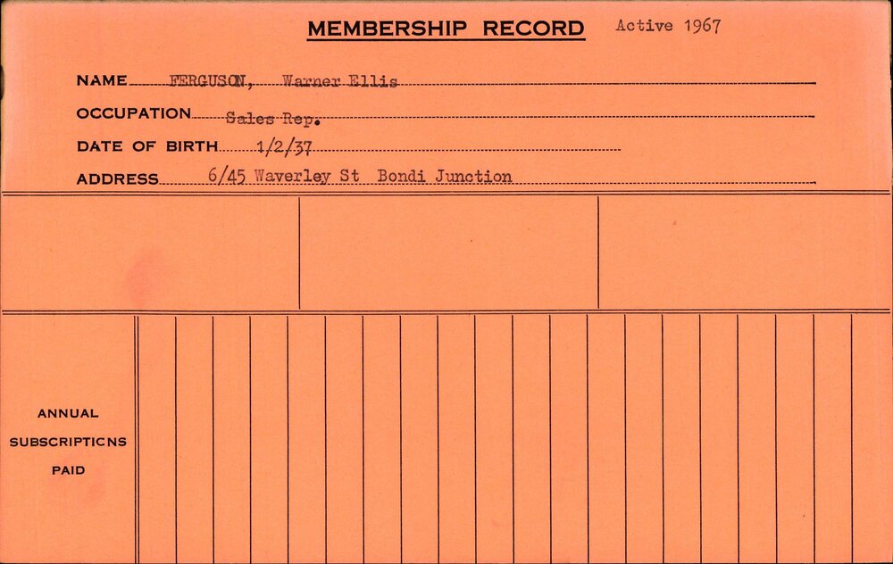 Members Records 1960-1967