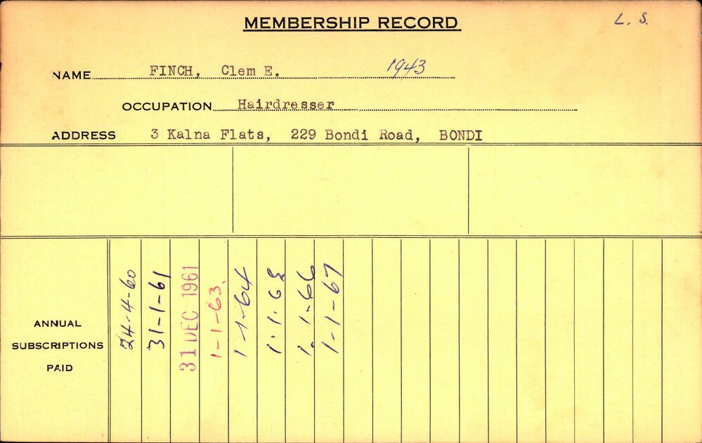 Members Records 1960-1967