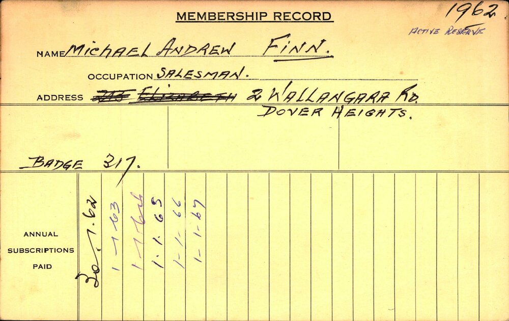 Members Records 1960-1967