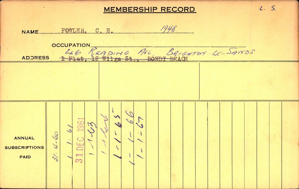 Members Records 1960-1967
