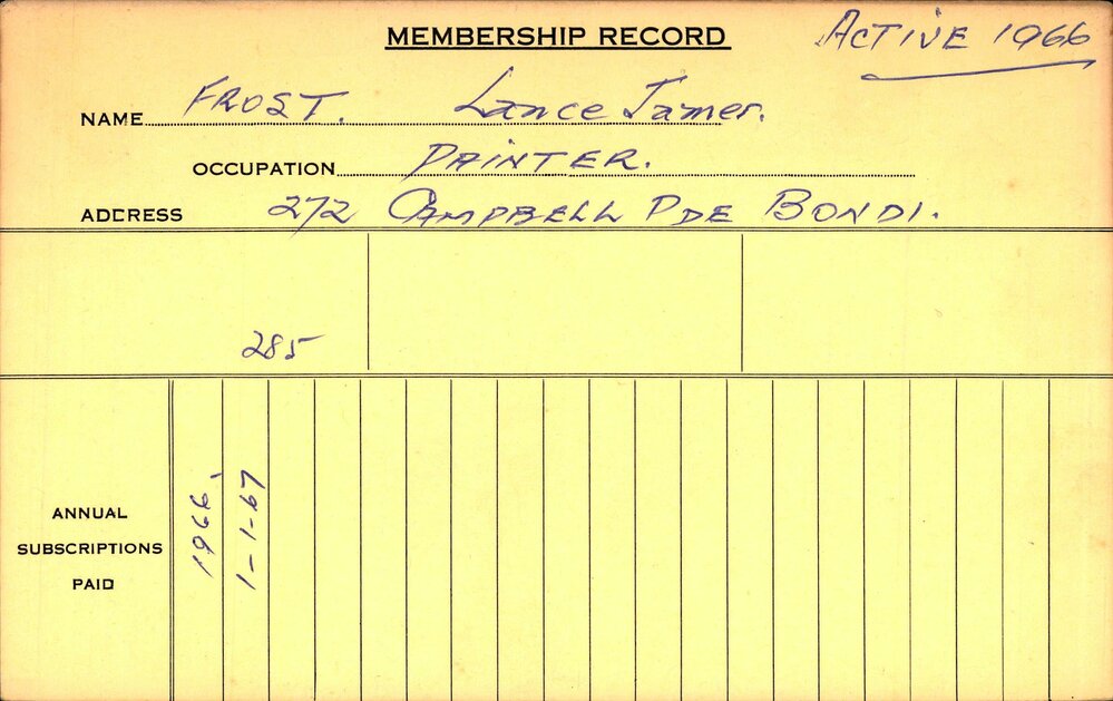 Members Records 1960-1967