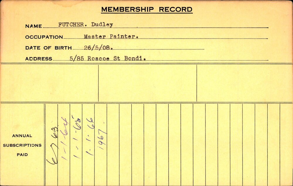 Members Records 1960-1967