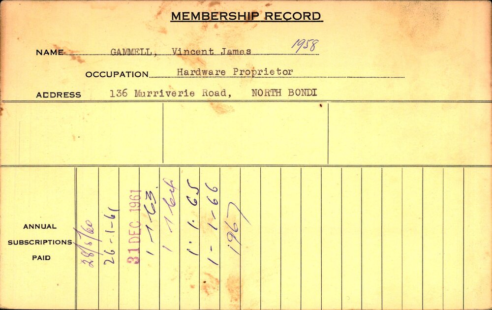 Members Records 1960-1967