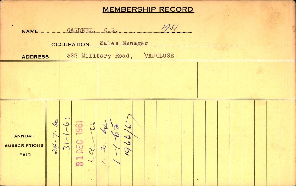 Members Records 1960-1967