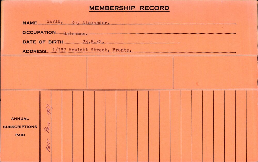 Members Records 1960-1967