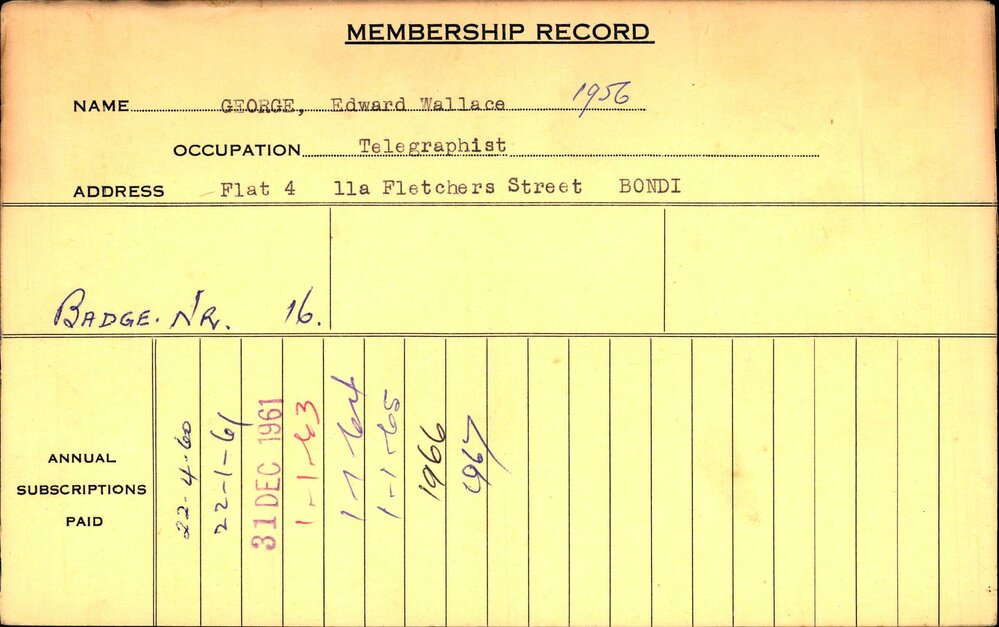Members Records 1960-1967