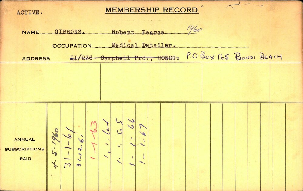 Members Records 1960-1967