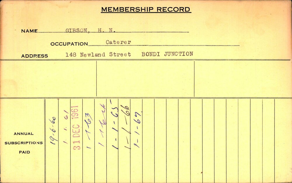 Members Records 1960-1967