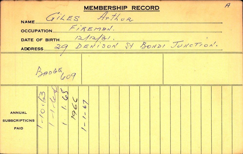 Members Records 1960-1967