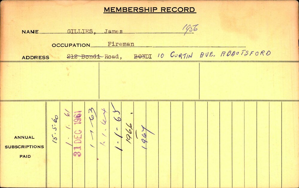 Members Records 1960-1967