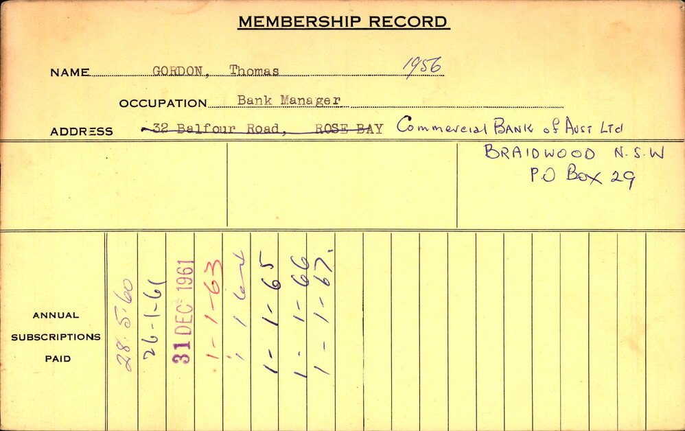 Members Records 1960-1967