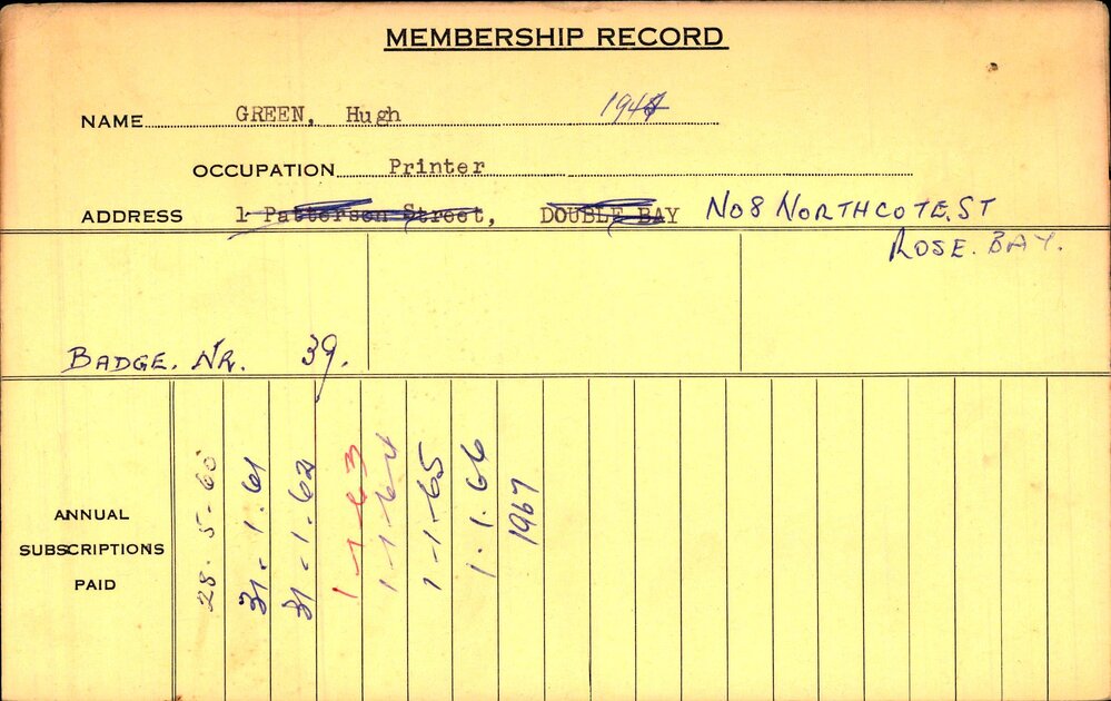 Members Records 1960-1967