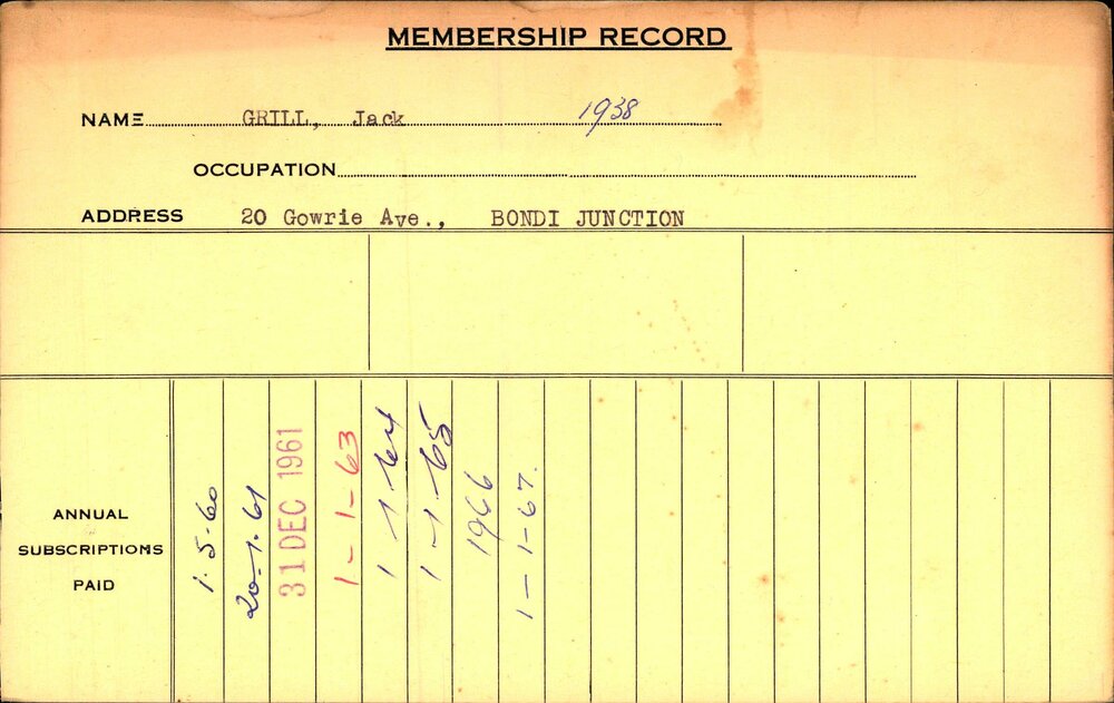 Members Records 1960-1967