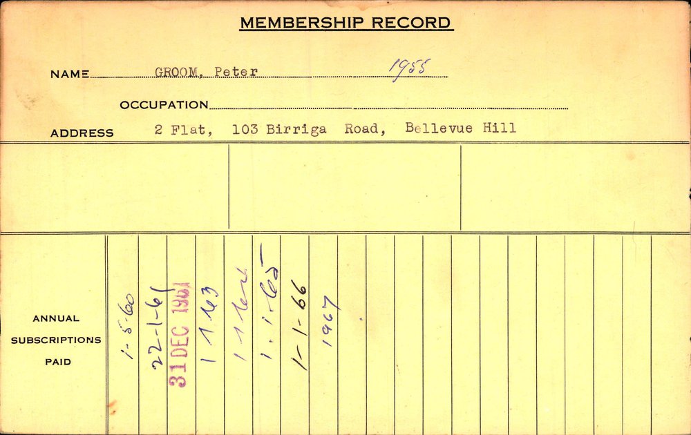 Members Records 1960-1967