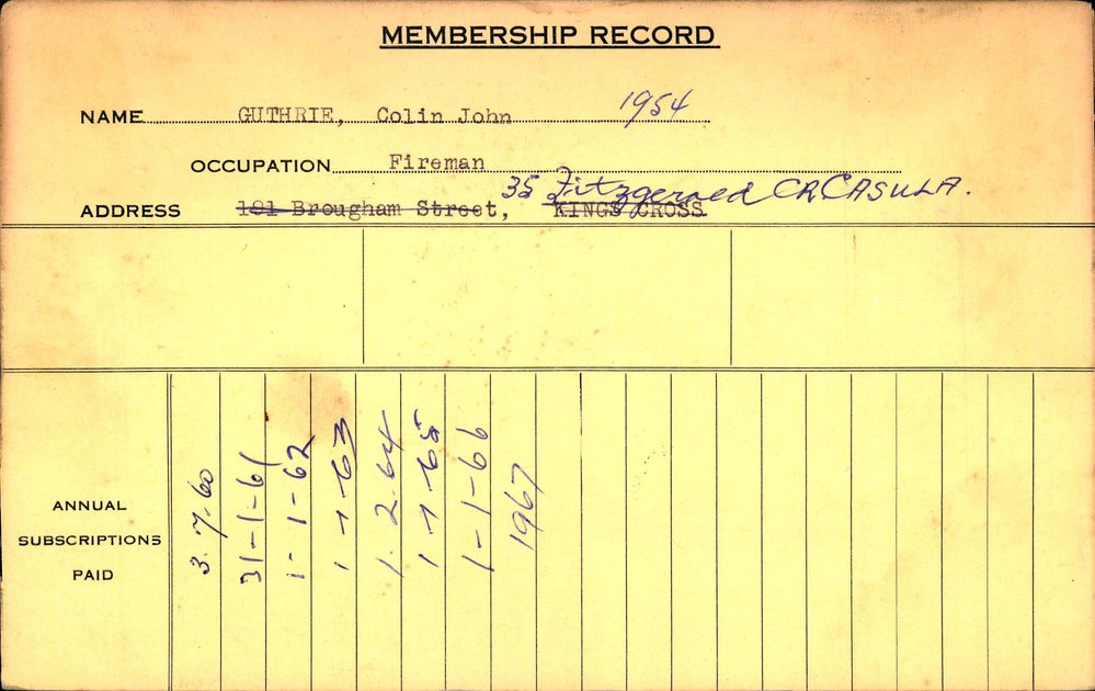 Members Records 1960-1967