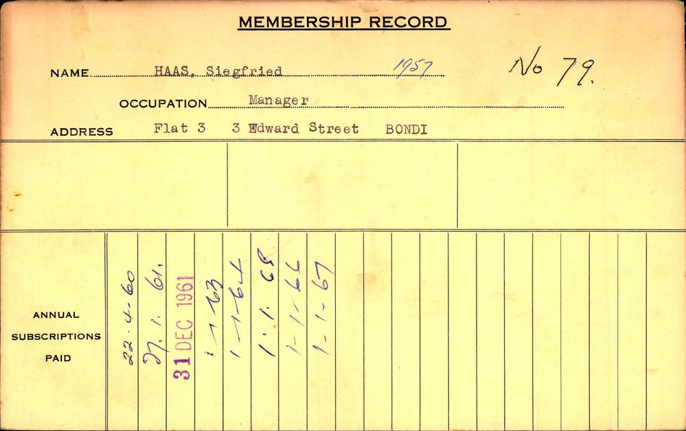 Members Records 1960-1967