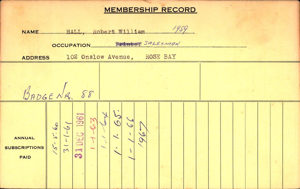 Members Records 1960-1967