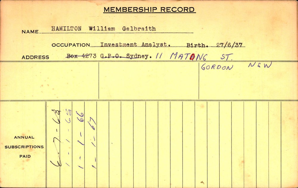 Members Records 1960-1967