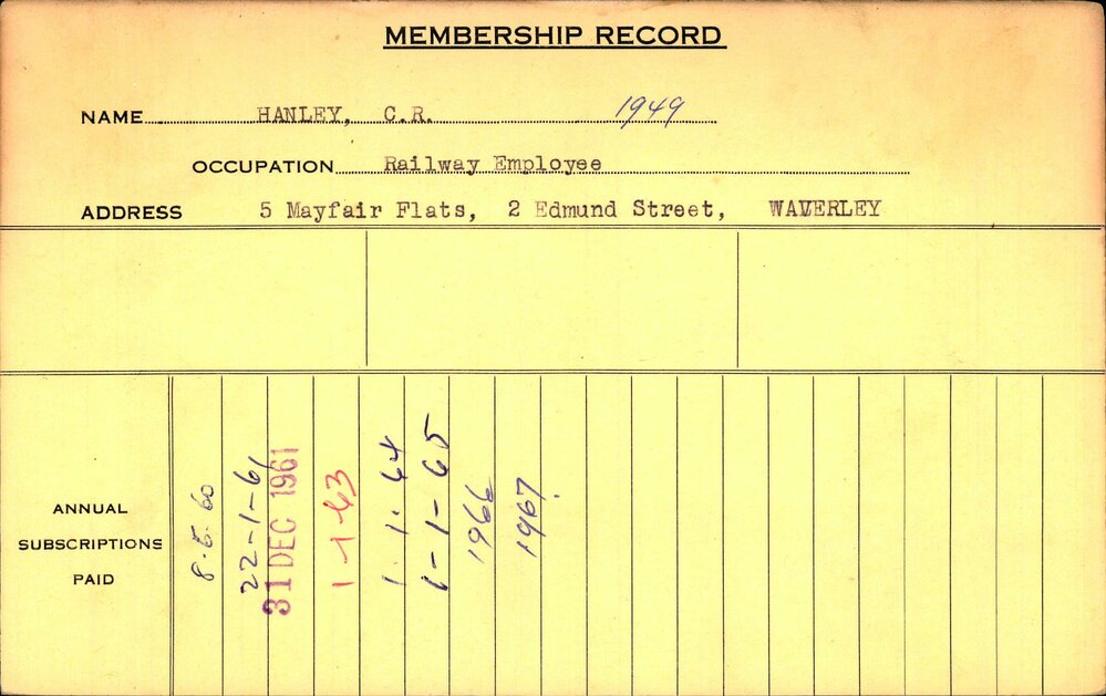 Members Records 1960-1967