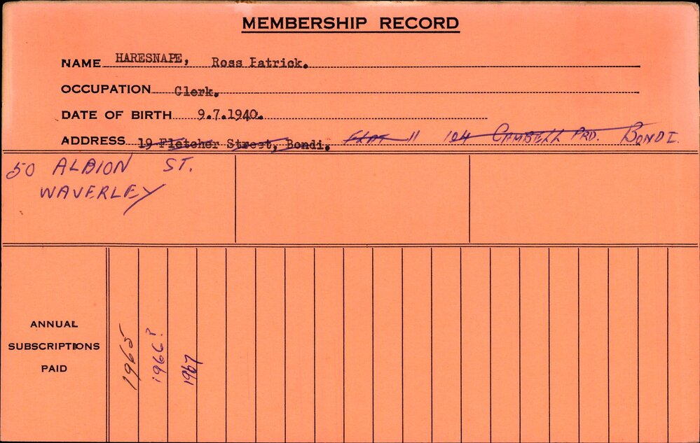Members Records 1960-1967