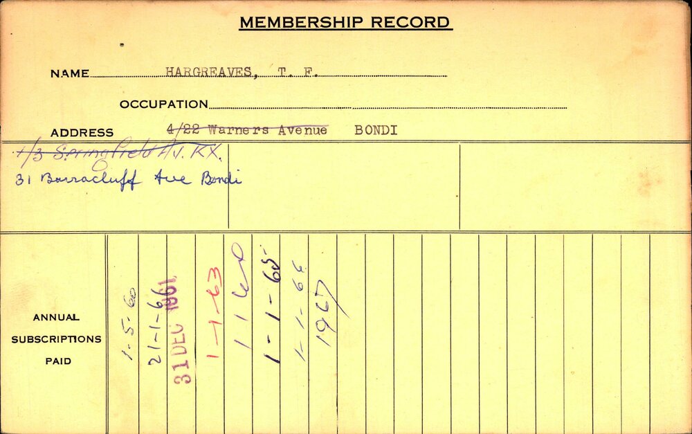 Members Records 1960-1967