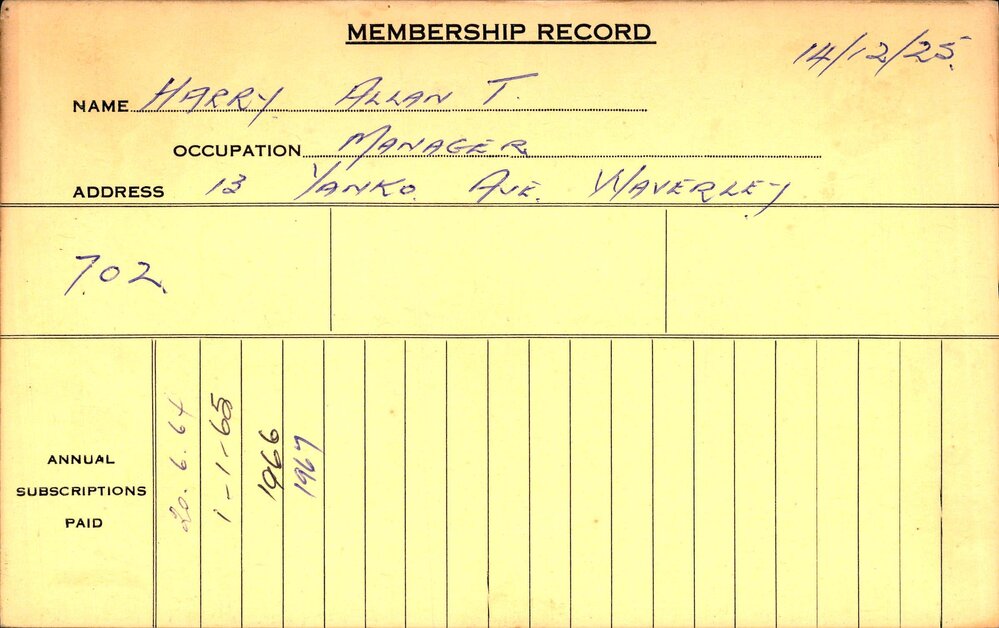 Members Records 1960-1967