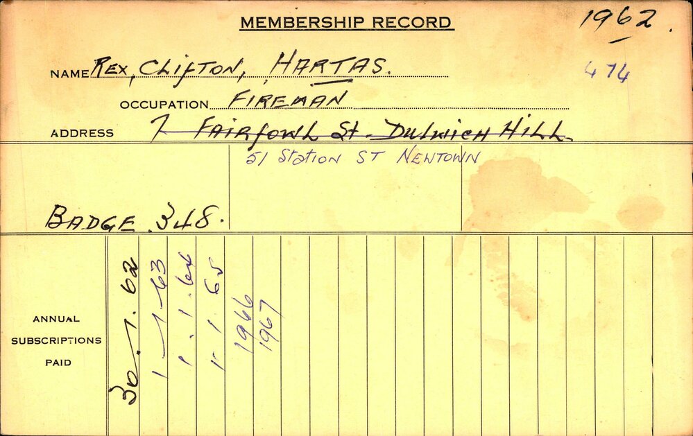 Members Records 1960-1967