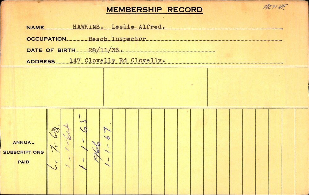 Members Records 1960-1967